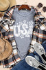 Gray USA Starry Graphic Casual Tee