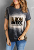 Gray MOM MODE Leopard Bleach Print Vintage Graphic Tee