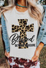 White Blessed Leopard Cross Graphic T Shirt