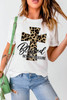 White Blessed Leopard Cross Graphic T Shirt