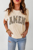 Khaki Leopard AMEN Graphic T Shirt