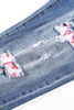 Sky Blue Valentines Day Heart Patchwork Jeans Sky Blue Valentines Day Heart Patchwork Jeans