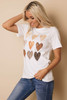 White Be Kind Heart Shape Print Graphic Tee