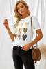 White Be Kind Heart Shape Print Graphic Tee