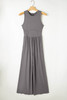 Medium Grey Cinched Waist Sleeveless Wide Leg Jumpsuit