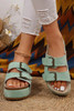 Suede Buckle Decor Footbed Sandal Slippers