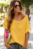 Ginger Solid Loose Knit Short Dolman Sleeve Sweater Ginger Solid Loose Knit Short Dolman Sleeve Sweater