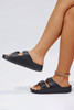 Black Double-buckle EVA Slippers