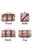 Light French Beige Geometric Braided Print Makeup Bag with Handle