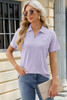 Orchid Petal Eyelet Textured Polo Shirt