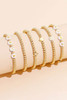 Gold 6Pcs MAMA Heart Star Shape Beaded Bracelet Set