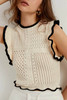 Apricot Crochet Eyelet Flounce Tank Top Apricot Crochet Eyelet Flounce Tank Top