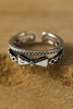Silvery Bowknot Vintage Alloy Double Tier Ring