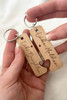 Light French Beige Like Mother Like Daughter Wooden Pendent with Self-assembled Key Ring
