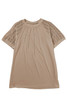 Pale Khaki Seamed Detail Contrast Lace Raglan Sleeve Tee