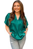 Skobeloff Metallic Look V Neck Plus Size Tee