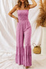 Phalaenopsis Thin Straps Smocked Bodice Wide Leg Floral Jumpsuit Phalaenopsis Thin Straps Smocked Bodice Wide Leg Floral Jumpsuit