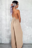 Apricot Spaghetti Straps Waist Tie Wide Leg Jumpsuit with Pockets Apricot Spaghetti Straps Waist Tie Wide Leg Jumpsuit with Pockets