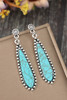 Silvery Vintage Bohemian Turquoise Alloy Earrings