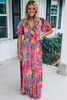 Rose Wrap V Neck Floral Maxi Dress Rose Wrap V Neck Floral Maxi Dress