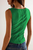 Dark Green Ribbed Exposed Seam Cropped Tank Top