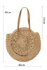 Camel Bohemian Straw Woven Round One Shoulder Bag