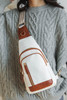 White Vintage PU Leather Zipped Crossbody Bag