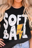 Black SOFT BALL Chic Letter Graphic T Shirt