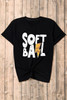 Black SOFT BALL Chic Letter Graphic T Shirt