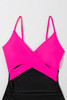 Rose Red Crossover Colorblock Cutout One Piece Swimsuit