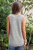Philippine Gray Scoop Neck Waffle Knit Flowy Vest
