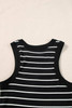 Black Stripe Ribbed Knit Tank Mini Dress
