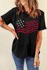 Black American Flag Graphic Crew Neck T Shirt Black American Flag Graphic Crew Neck T Shirt