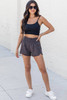 Brown Leopard High Waisted Athletic Shorts