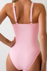 Light Green Two Tone Colorblock Crossed Neck Hollowed Monokini