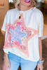 White Star Patchwork Loose T-shirt