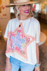 White Star Patchwork Loose T-shirt