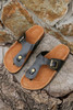 Black Vintage Buckle PU Leather Thong Slippers Black Vintage Buckle PU Leather Thong Slippers