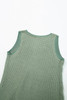 Sea Green Scoop Neck Waffle Knit Flowy Vest