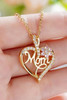 Gold Mom Rhinestone Flower Hollow-out Heart Necklace Gold Mom Rhinestone Flower Hollow-out Heart Necklace