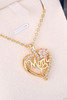 Gold Mom Rhinestone Flower Hollow-out Heart Necklace Gold Mom Rhinestone Flower Hollow-out Heart Necklace