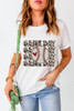 White Leopard GAME DAY Baseball Graphic T Shirt