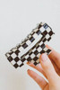 Black Checkered Print Hollow Out Hair Clip