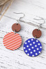 Dark Blue 4th of July Wooden Flag Earrings Dark Blue 4th of July Wooden Flag Earrings