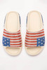 White Rhinestone American Flag Thick Sole Slippers