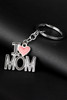 Black I LOVE MOM Keychain