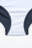 Navy Blue Ribbed Drawstring Sides Cutout One Piece Swimsuit