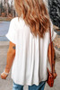White Chest Pocket Buttoned Rolled Short Sleeve Shirt