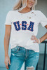 White Star USA Graphic Ripped Detail T Shirt