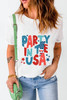 White PARTY IN THE USA American Flag Bolt Graphic Tee